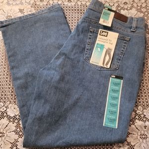 Lee women's straight leg jeans relaxed fit stretch 18 short